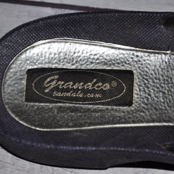 Grandco Sandals Thong Flip Flops With Sapphire Blue Shimmery Beads - Picture 6 of 9